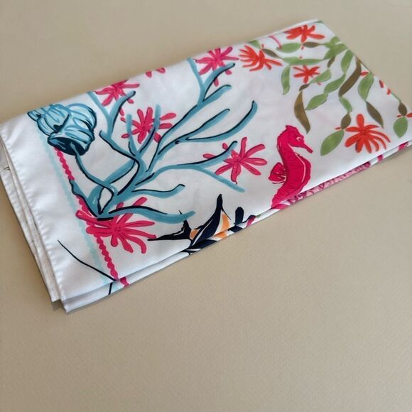 Colorful Sea Life Print Square Scarf P36 - Picture 3 of 3